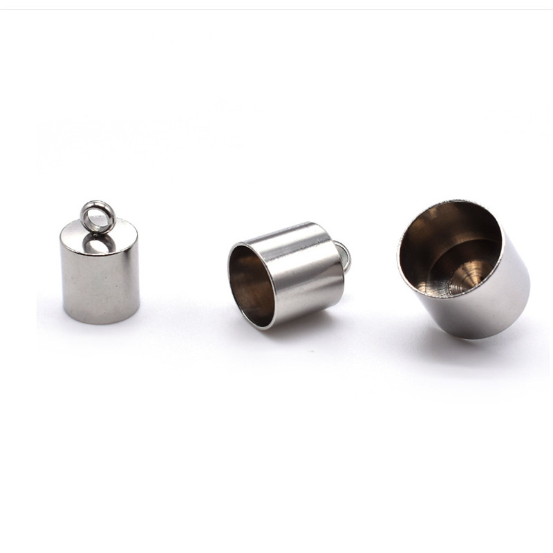 20 τεμ/παρτίδα 1,2/1,5/3/4/6/8/10 χιλιοστά Ανοξείδωτο ατσάλι με κορδόνια ακραία καπάκια δερμάτινο κάλυμμα κορδονιού κολιέ Σύνδεσμοι βραχιολιών DIY Κατασκευή κοσμημάτων