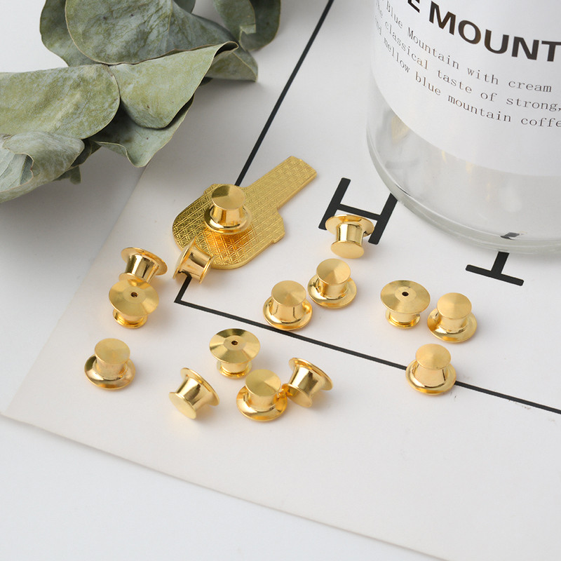 5-10 tk/komplekt Hõbedane prossnõel, taga lukustushoidjad Turvaline lukustus sidur Deluxe Pin BacK märgi ripatsid isetegemise ehete jaoks