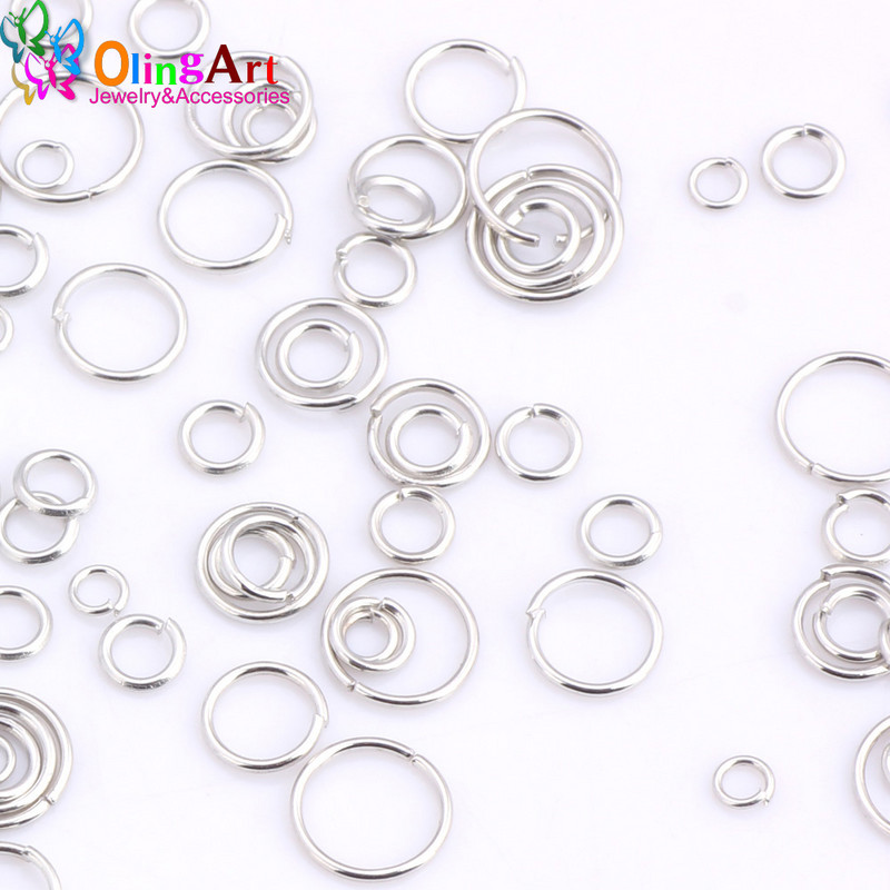 OlingArt prevlaka od rodija Jump Ring 6mm/8mm/9mm/10mm/12mm karika petlja Mješovite veličine DIY izrada nakita Konektor Promjer žice 1.0MM