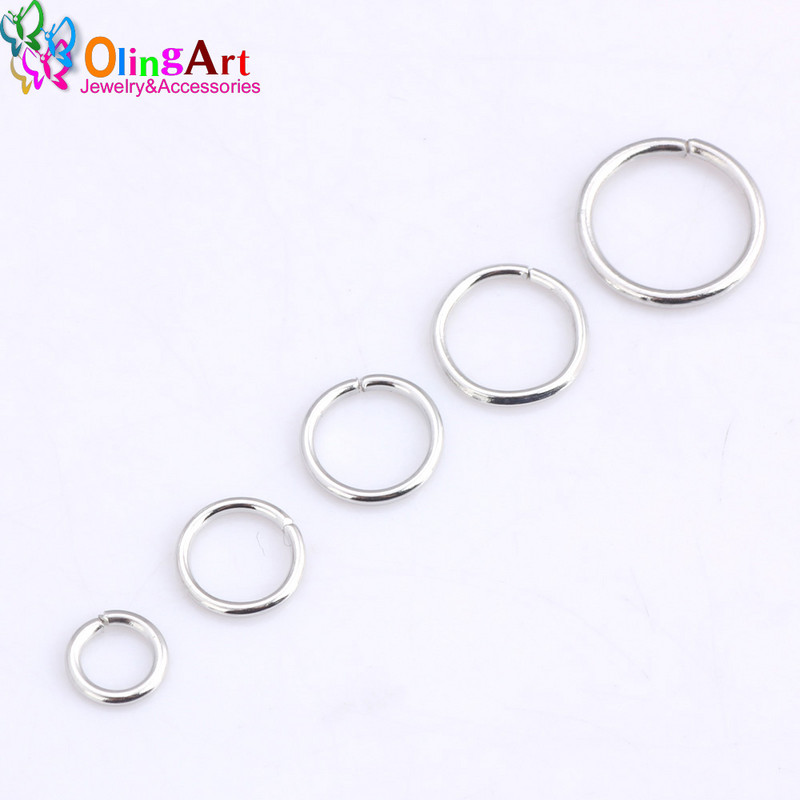OlingArt prevlaka od rodija Jump Ring 6mm/8mm/9mm/10mm/12mm karika petlja Mješovite veličine DIY izrada nakita Konektor Promjer žice 1.0MM