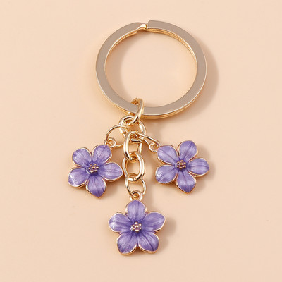 Armas emailist võtmehoidja Värviline Sakura lilleline võtmehoidja Magusad võtmehoidjad naistele Tüdrukutele Käekott Aksessuaarid DIY ehted kingitused