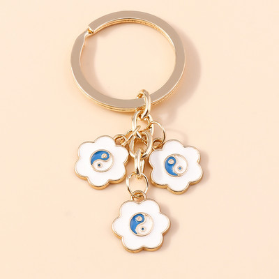 Χαριτωμένο μπρελόκ από σμάλτο Πολύχρωμο μπρελόκ με λουλούδια Sakura Γλυκά μπρελόκ για γυναίκες Αξεσουάρ τσάντας για κορίτσια Δώρα κοσμημάτων DIY
