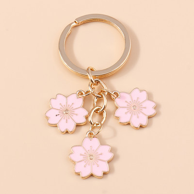 Χαριτωμένο μπρελόκ από σμάλτο Πολύχρωμο μπρελόκ με λουλούδια Sakura Γλυκά μπρελόκ για γυναίκες Αξεσουάρ τσάντας για κορίτσια Δώρα κοσμημάτων DIY