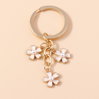 Χαριτωμένο μπρελόκ από σμάλτο Πολύχρωμο μπρελόκ με λουλούδια Sakura Γλυκά μπρελόκ για γυναίκες Αξεσουάρ τσάντας για κορίτσια Δώρα κοσμημάτων DIY