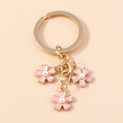 Χαριτωμένο μπρελόκ από σμάλτο Πολύχρωμο μπρελόκ με λουλούδια Sakura Γλυκά μπρελόκ για γυναίκες Αξεσουάρ τσάντας για κορίτσια Δώρα κοσμημάτων DIY
