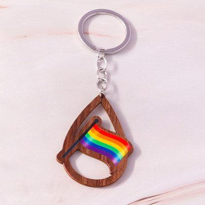 Värvilised päevalillest võtmehoidjad Puidust Vesitilk Ripatsid Võtmehoidjad Suveniirikingitused Naistele Meestele Käekott Võtmehoidjad Aksessuaarid