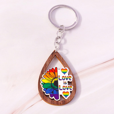 Värvilised päevalillest võtmehoidjad Puidust Vesitilk Ripatsid Võtmehoidjad Suveniirikingitused Naistele Meestele Käekott Võtmehoidjad Aksessuaarid