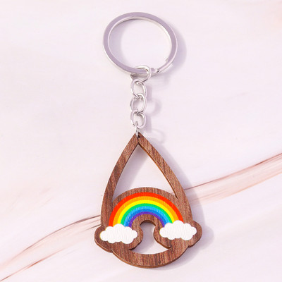 Värvilised päevalillest võtmehoidjad Puidust Vesitilk Ripatsid Võtmehoidjad Suveniirikingitused Naistele Meestele Käekott Võtmehoidjad Aksessuaarid