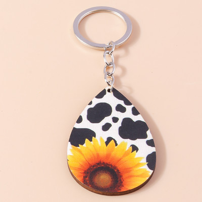 Värvilised päevalillest võtmehoidjad Puidust Vesitilk Ripatsid Võtmehoidjad Suveniirikingitused Naistele Meestele Käekott Võtmehoidjad Aksessuaarid