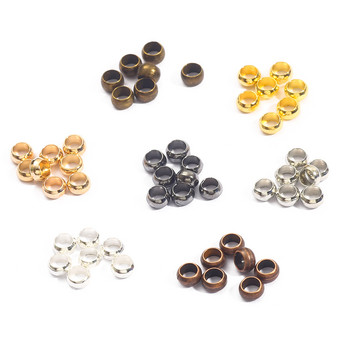 100-500 τεμ. 1,5-4 χιλιοστών Χάλκινη σφαίρα πτυχωτή τελική κουμπώματα θέση Stopper Spacer Beads For Diy Jewelry Making Findings Βραχιόλια Προμήθειες