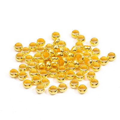 100-500 τεμ. 1,5-4 χιλιοστών Χάλκινη σφαίρα πτυχωτή τελική κουμπώματα θέση Stopper Spacer Beads For Diy Jewelry Making Findings Βραχιόλια Προμήθειες