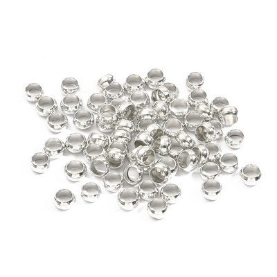 100-500 τεμ. 1,5-4 χιλιοστών Χάλκινη σφαίρα πτυχωτή τελική κουμπώματα θέση Stopper Spacer Beads For Diy Jewelry Making Findings Βραχιόλια Προμήθειες