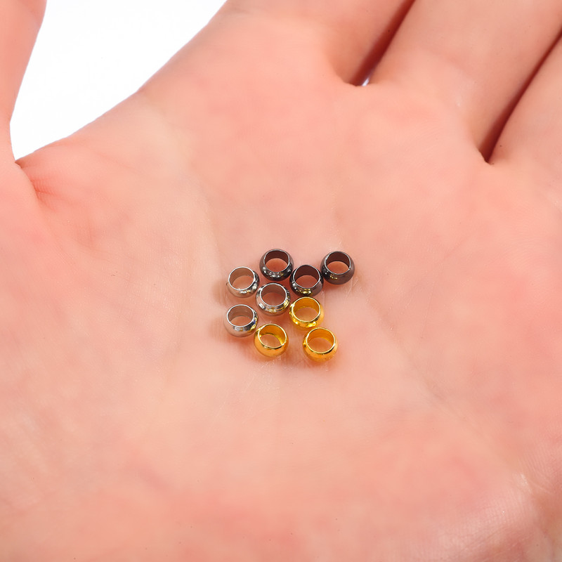 100-500 τεμ. 1,5-4 χιλιοστών Χάλκινη σφαίρα πτυχωτή τελική κουμπώματα θέση Stopper Spacer Beads For Diy Jewelry Making Findings Βραχιόλια Προμήθειες