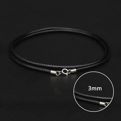 1-3 mm nahast vahatatud nöörist nahast kaelakee nöör roostevabast terasest homaari klambriga ühenduskett meeste naiste isetehtud ehted 41-60 cm