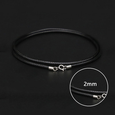 1-3 mm nahast vahatatud nöörist nahast kaelakee nöör roostevabast terasest homaari klambriga ühenduskett meeste naiste isetehtud ehted 41-60 cm