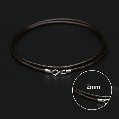 1-3 mm nahast vahatatud nöörist nahast kaelakee nöör roostevabast terasest homaari klambriga ühenduskett meeste naiste isetehtud ehted 41-60 cm