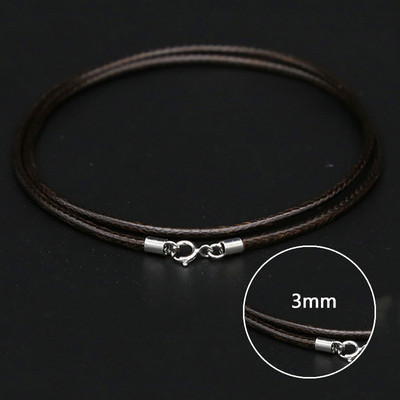 1-3 mm nahast vahatatud nöörist nahast kaelakee nöör roostevabast terasest homaari klambriga ühenduskett meeste naiste isetehtud ehted 41-60 cm