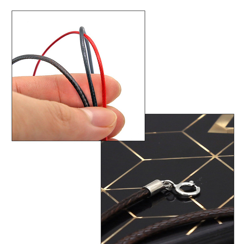 1-3 mm nahast vahatatud nöörist nahast kaelakee nöör roostevabast terasest homaari klambriga ühenduskett meeste naiste isetehtud ehted 41-60 cm