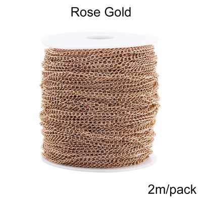 2-5m/lot 1.2-4.0mm Lanțuri de coliere din aur din oțel inoxidabil Lanțuri de bijuterii în vrac pentru realizarea de bijuterii DIY Accesorii