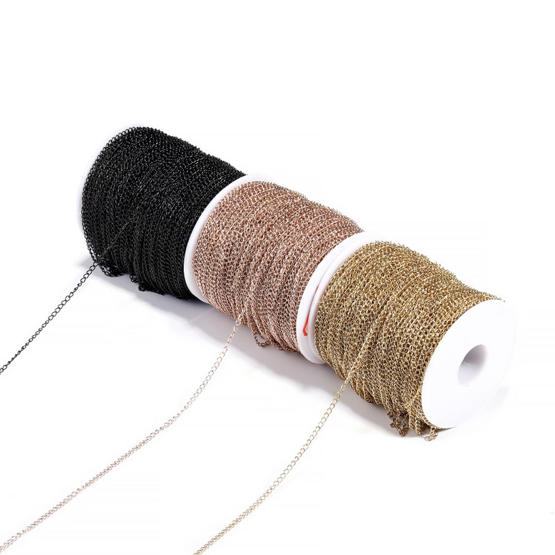 2-5m/lot 1.2-4.0mm Lanțuri de coliere din aur din oțel inoxidabil Lanțuri de bijuterii în vrac pentru realizarea de bijuterii DIY Accesorii