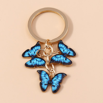 Cute Colorful Butterfly Keychains Enamel Animal Keyrings Souvenir Gift for Women Men Handbag Pendants Key Chains DIY Accessories