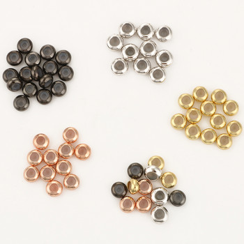 5 τμχ/παρτίδα Σιλικόνη Spacer Beads Στρογγυλό πώμα Χάλκινες χάντρες DIY Original Charms Βραχιόλια βραχιόλια για κοσμήματα Δημιουργία ευρημάτων 7x4mm