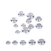 XHN 10 komada perli odstojnika od nehrđajućeg čelika Glatke okrugle perle šarm sa silikonskom gumom Fit Narukvica DIY nakit