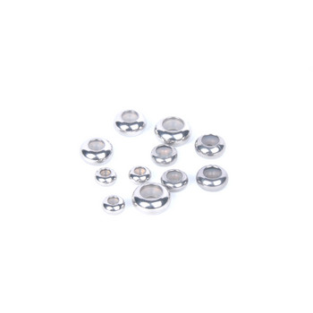 XHN 10 τμχ Ανοξείδωτο ατσάλι Spacer Stopper Beads Λείες στρογγυλές χάντρες γούρι με σιλικόνη από καουτσούκ Βραχιόλι DIY Jewelry Findings