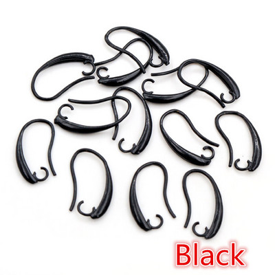 13x19mm 20tk Kvaliteetne must hõbedane kullatud messing Prantsuse kõrvarõngakonksud Traadi seadistused Alusseaded hulgimüük