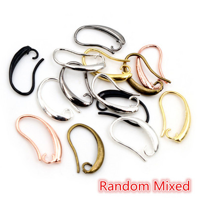 13x19mm 20tk Kvaliteetne must hõbedane kullatud messing Prantsuse kõrvarõngakonksud Traadi seadistused Alusseaded hulgimüük