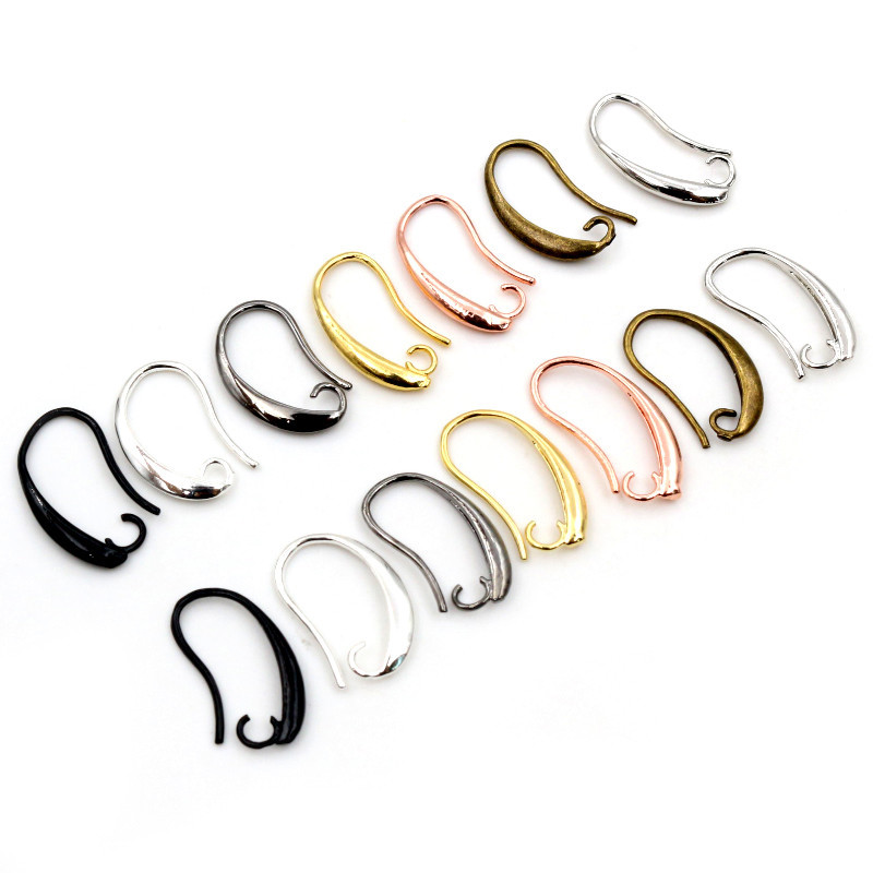 13x19mm 20tk Kvaliteetne must hõbedane kullatud messing Prantsuse kõrvarõngakonksud Traadi seadistused Alusseaded hulgimüük