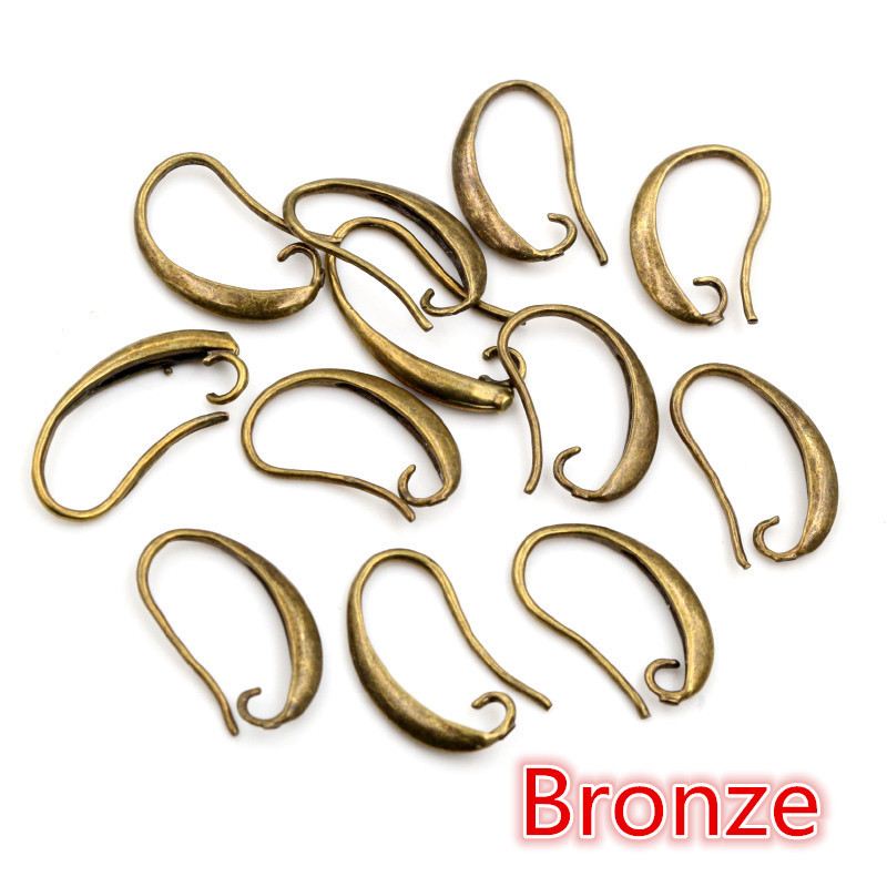 13x19mm 20tk Kvaliteetne must hõbedane kullatud messing Prantsuse kõrvarõngakonksud Traadi seadistused Alusseaded hulgimüük