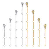 5-riba/komplekt roostevabast terasest pikenduskett homaari nööbiga, kaelakee reguleerija keti pikendusega ehete valmistamiseks 3/5/8/10 cm