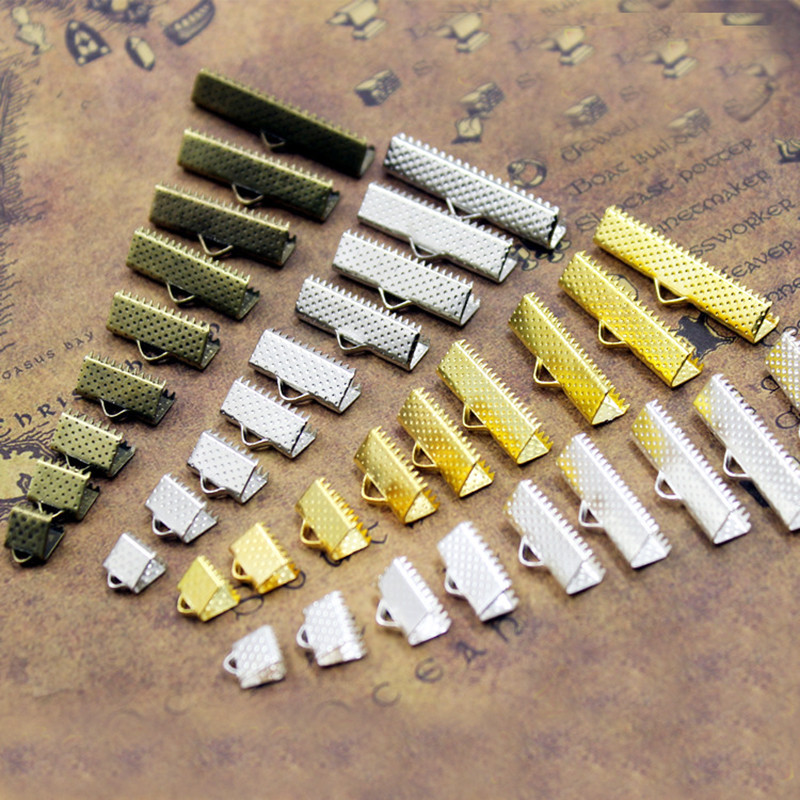 50db/tétel Szalagvégek Karkötő Könyvjelző Csípős szorítóbilincs Végleletek Vezetékvégek Rögzítők Csattok Bőrvégek Ékszerkészítés