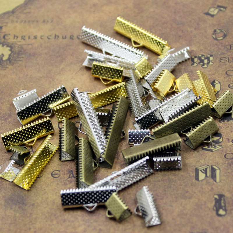 50db/tétel Szalagvégek Karkötő Könyvjelző Csípős szorítóbilincs Végleletek Vezetékvégek Rögzítők Csattok Bőrvégek Ékszerkészítés