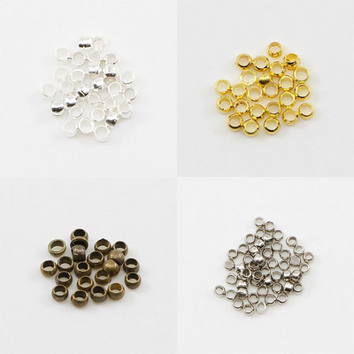 500 vnt. / lot. Auksiniai variniai rutuliniai užspaudžiami galiniai karoliukai, skersmuo 2 2,5 3 mm, kamštis, tarpiklis, karoliukai, skirti pasidaryk pats papuošalams.
