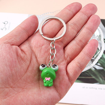 Γελοιογραφία Animal Keychain Χαριτωμένα μενταγιόν βάτραχος Μπρελόκ για γυναίκες Ανδρικές τσάντες κλειδιού αυτοκινήτου Μπρελόκ DIY Αξεσουάρ κοσμημάτων