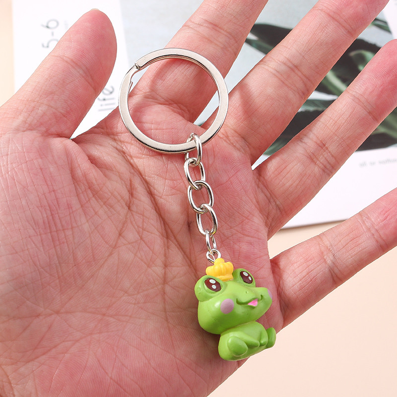 Breloc cu animale din desene animate, pandantive cu broasca drăguță, lanțuri chei pentru femei, bărbați, cheie de mașină, geantă de mână, breloc, accesorii de bijuterii DIY