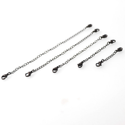 3 vnt 4 spalvų nerūdijančio plieno ilgintuvų grandinėlės su omarų užsegimais rožinio aukso karolių pratęsimo grandinėlė, skirta pasidaryk pats papuošalų priedams