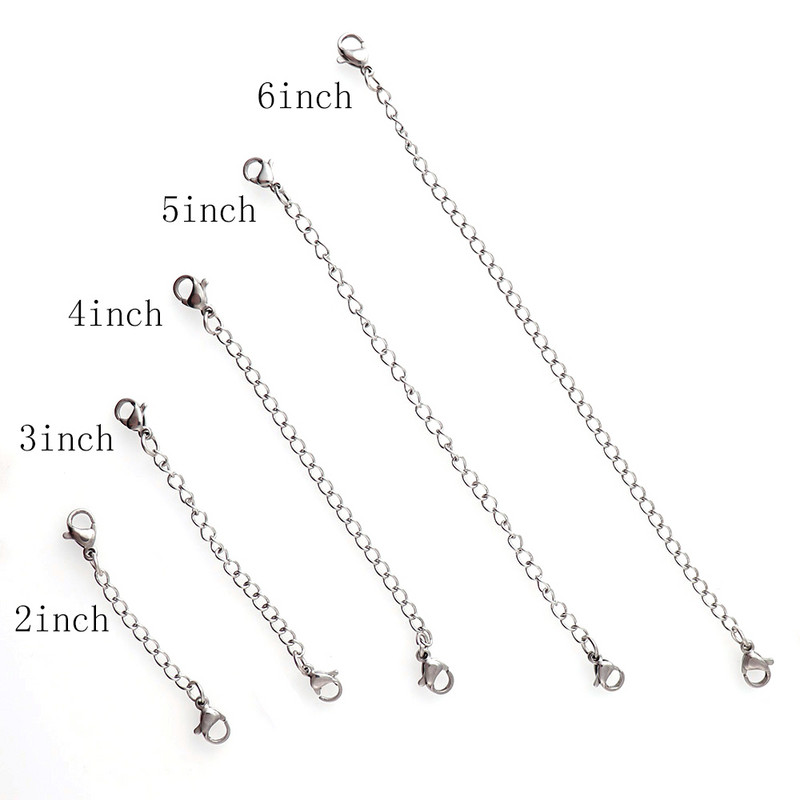 3 vnt 4 spalvų nerūdijančio plieno ilgintuvų grandinėlės su omarų užsegimais rožinio aukso karolių pratęsimo grandinėlė, skirta pasidaryk pats papuošalų priedams