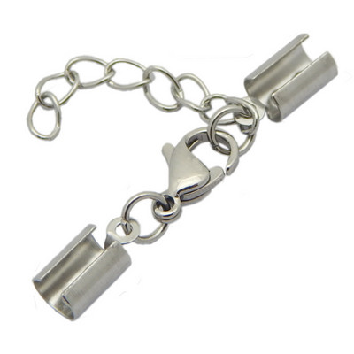 5 τμχ/παρτίδα Καπάκια από ανοξείδωτο ατσάλι Lobster clasps Jump Rings Συνδέσεις Εφαρμογή στρογγυλό δερμάτινο κορδόνι DIY Αξεσουάρ βραχιολιών