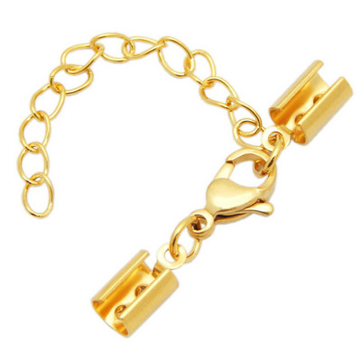 5 τμχ/παρτίδα Καπάκια από ανοξείδωτο ατσάλι Lobster clasps Jump Rings Συνδέσεις Εφαρμογή στρογγυλό δερμάτινο κορδόνι DIY Αξεσουάρ βραχιολιών