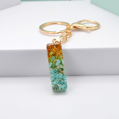 Νέο μοντέρνο γράμμα κρεμαστό μπρελόκ από ρητίνη εποξειδική τσάντα κρεμαστό μενταγιόν Δημιουργικό δημοφιλές Πράσινο πέτρινο μπρελόκ Μπρελόκ Χονδρική