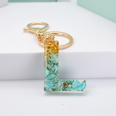 Νέο μοντέρνο γράμμα κρεμαστό μπρελόκ από ρητίνη εποξειδική τσάντα κρεμαστό μενταγιόν Δημιουργικό δημοφιλές Πράσινο πέτρινο μπρελόκ Μπρελόκ Χονδρική