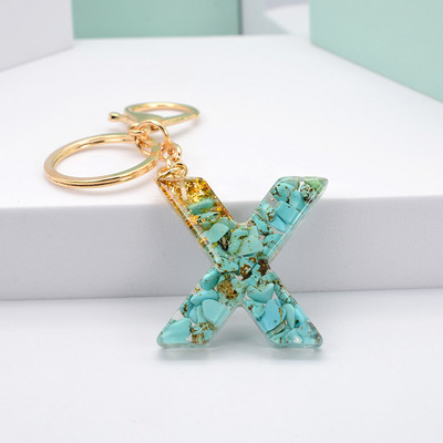 Νέο μοντέρνο γράμμα κρεμαστό μπρελόκ από ρητίνη εποξειδική τσάντα κρεμαστό μενταγιόν Δημιουργικό δημοφιλές Πράσινο πέτρινο μπρελόκ Μπρελόκ Χονδρική