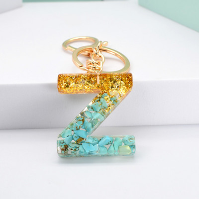 Νέο μοντέρνο γράμμα κρεμαστό μπρελόκ από ρητίνη εποξειδική τσάντα κρεμαστό μενταγιόν Δημιουργικό δημοφιλές Πράσινο πέτρινο μπρελόκ Μπρελόκ Χονδρική