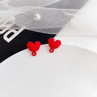 10 τμχ 3D Σκουλαρίκια Love Heart Shape Base Macoron Color Earring Settings for Jewelry Making Findings Diy Jewelry Connectors