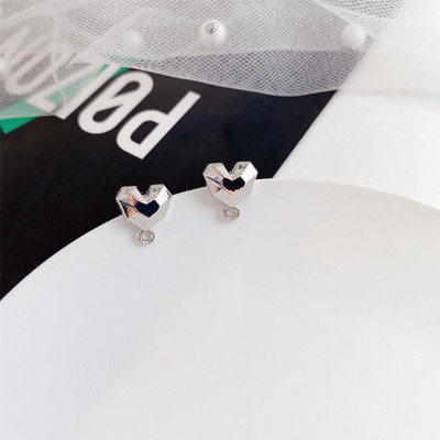 10 τμχ 3D Σκουλαρίκια Love Heart Shape Base Macoron Color Earring Settings for Jewelry Making Findings Diy Jewelry Connectors