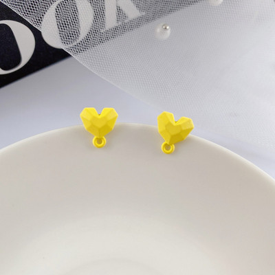 10 τμχ 3D Σκουλαρίκια Love Heart Shape Base Macoron Color Earring Settings for Jewelry Making Findings Diy Jewelry Connectors