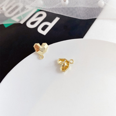 10 τμχ 3D Σκουλαρίκια Love Heart Shape Base Macoron Color Earring Settings for Jewelry Making Findings Diy Jewelry Connectors